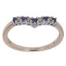 9ct Yellow Gold 0.10ct Brilliant Cut Diamond and Sapphire Wishbone Ring