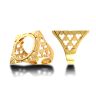 9ct Yellow Gold Clubs Half Square Sovereign Ring Mount