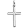 9ct White Gold 0.03ct Diamond Cross