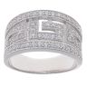 Silver Cubic Zirconia Greek Key Ring by Icesia
