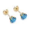 9ct Yellow Gold Blue Cubic Zirconia Stud Earrings 5mm