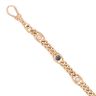 9ct Yellow Gold Pearl And Blue Gemstone Bracelet 7.5"