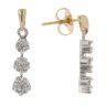18ct Yellow and White Gold 0.50ct Brilliant Cut Diamond Cluster Drop Earrings