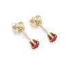 9ct Yellow Gold Red Cubic Zirconia Stud Earrings 3mm