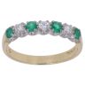 18ct Yellow Gold 0.20ct Diamond and Emerald Eternity Ring