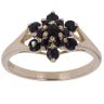 9ct Yellow Gold Sapphire Cluster Ring