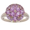 9ct Yellow Gold Pink Gemstone Cluster Ring