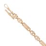 9ct Yellow Gold Stars and Bars T Bar Bracelet 8.5"