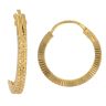22ct Yellow Gold Dot Square Profile Hoop Earrings