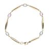 9ct Yellow Gold Amethyst and Blue Topaz Bracelet 7.5"