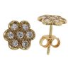 18ct Yellow Gold 0.30ct Diamond Floral Cluster Stud Earrings