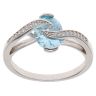 Silver Turquoise and Cubic Zirconia Cross Fancy Ring