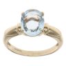 9ct Yellow Gold Patterned Aquamarine Single Stone Ring
