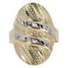 14ct Yellow And White Gold Patterned Oval Fancy Ring