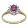 18ct Yellow Gold 0.25ct Brilliant Cut Diamond and Ruby Cluster Ring
