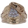 9ct Yellow Gold Cubic Zirconia Saddle Ring