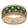 14ct Yellow Gold 0.30ct Brilliant Cut Diamond and Emerald Fancy Ring