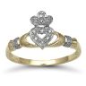 9ct Yellow Gold 0.05ct Diamond Claddagh Ring