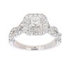 Vera Wang 18ct White Gold 0.95ct Princess And Brilliant Cut Diamond Cluster Ring