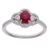 18ct White Gold 0.30ct Brilliant Cut Diamond and Ruby Cluster Ring