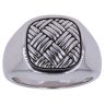 Silver Woven Square Signet Ring By Icesia