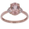 9ct Rose Gold 0.05ct Diamond and Morganite Single Stone Ring