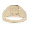 14ct Yellow Gold Patterned Card Symbols Signet Ring