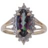 9ct Yellow Gold 0.04ct Diamond And Mystic Topaz Cluster Ring