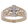 9ct Yellow Gold 0.25ct Brilliant Cut Diamond Cross Fancy Ring
