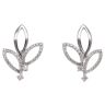 18ct White Gold 0.25ct Brilliant Cut Diamond Leaf Earrings