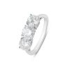 9ct White Gold 2.00ct Lab Grown Diamond Trilogy Ring G VS And Lab Grown