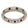 9ct Yellow and White Gold 0.05ct Diamond and Sapphire Eternity Ring