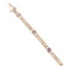 9ct Yellow Gold Tanzanite Brushed Bar Bracelet 6.5"