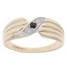 9ct Yellow Gold Sapphire And Cubic Zirconia Ring
