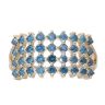 9ct Yellow Gold 0.70ct Blue Diamond Four Row Ring