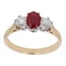 18ct Yellow Gold 0.25ct Diamond and Ruby Three Stone Ring