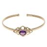 9ct Yellow Gold Amethyst Fancy Bangle