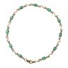 9ct Yellow Gold 0.10ct Diamond and Emerald Bracelet 7.5"