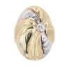 14ct Yellow And White Gold Oval Patterned Ring