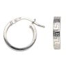 Silver Greek Key Hoop Earrings By Icesia
