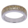 18ct White Gold 2.30ct Round Brilliant Yellow and Colourless Three Row Diamond Eternity Ring