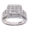 14ct White Gold 1.40ct Brilliant and Princess Cut Diamond Cluster Ring