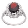 18ct White Gold 0.07ct Diamond and Garnet Cluster Ring