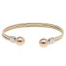 9ct Yellow and White Gold Two Row Torque Bangle