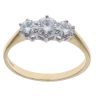 18ct Yellow Gold Moissanite Three Stone Ring