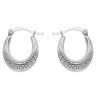 Silver Greek Key Creole Earrings By Icesia