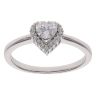 Silver Cubic Zirconia Heart Cluster Ring By Icesia