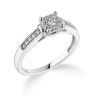 9ct White Gold 0.25ct Natural Diamond Princess Cut Ring With Diamond Shoulders