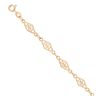 18ct Yellow Gold Open Work Milgrain Scrolls Bracelet 7.5"