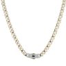14ct Yellow Gold Monaco Curb Alternate Cubic Zirconia Pave Lock Chain 20"